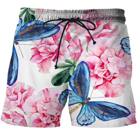 floral butterfly shorts