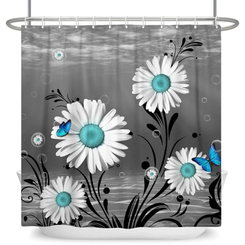 Gray Butterfly Shower Curtain