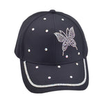 studded black butterfly cap