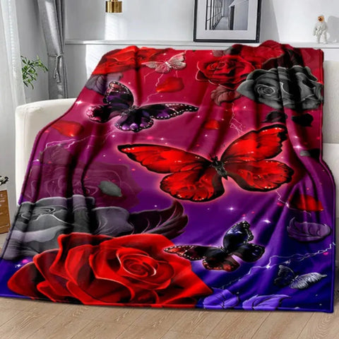 red butterfly blanket