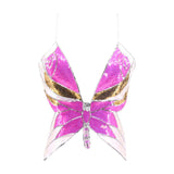 pink Butterfly Tank Top Sequin