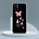 light coral butterfly phone case for women