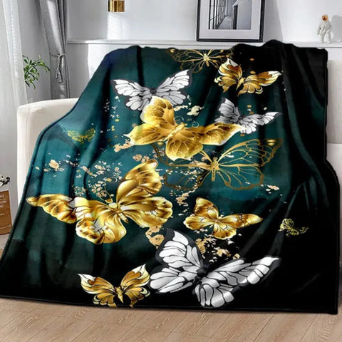 teal butterfly blanket