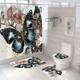 black Butterfly Shower Curtain Set
