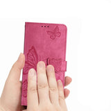 pink wallet phone case butterfly in silicone