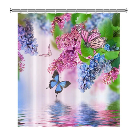 Wildflower Butterfly Shower Curtain