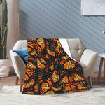 polyester orange butterfly blanket