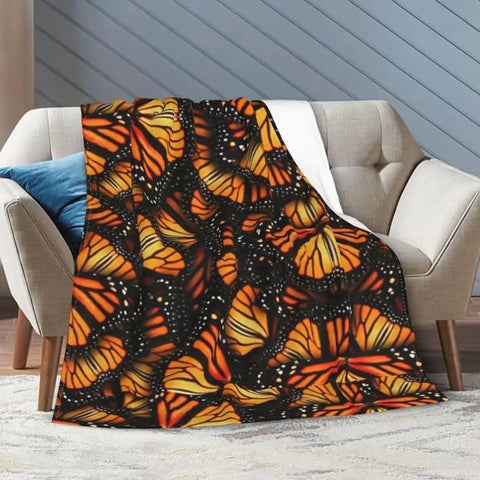 orange yellow butterfly blanket