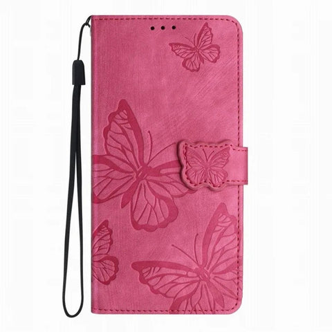 pink wallet phone case butterfly