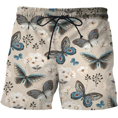 butterfly graphic shorts