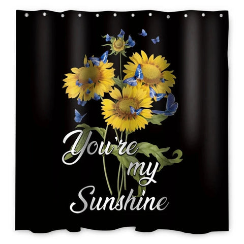 Sunflower Butterfly Luxury Shower Curtain