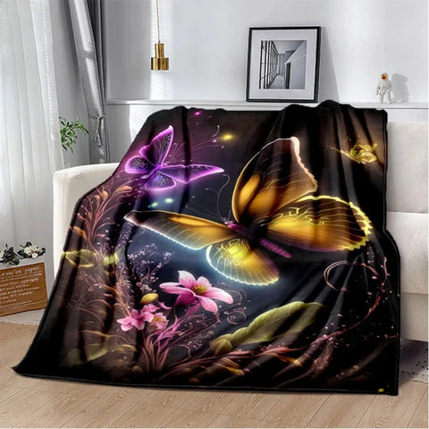 glitter and gold butterfly blanket