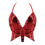red Butterfly Tank Top Sequin