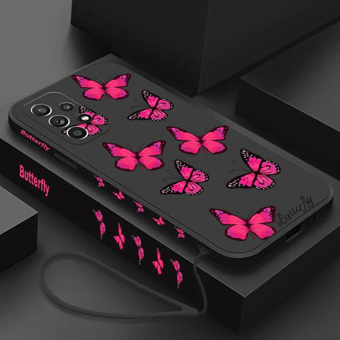 deeppink butterfly phone case
