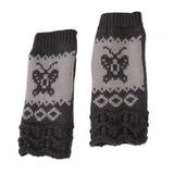gray Butterfly Gloves Knit