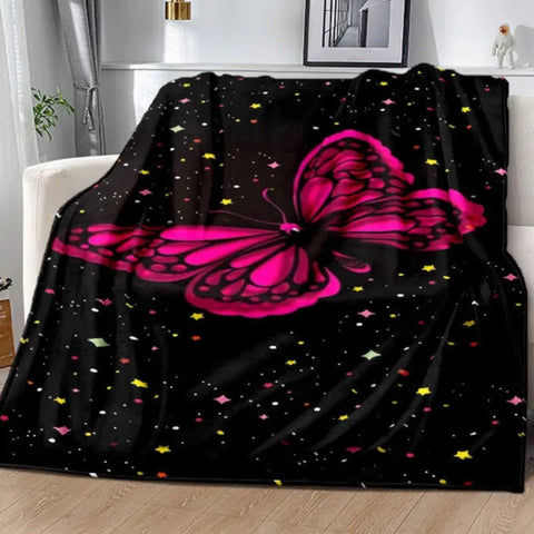deep pink butterfly blanket