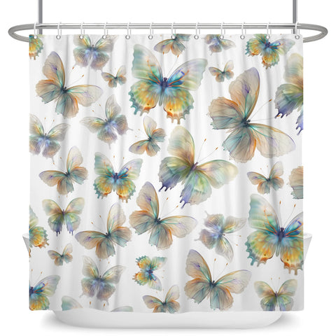 Clear Butterfly Shower Curtain