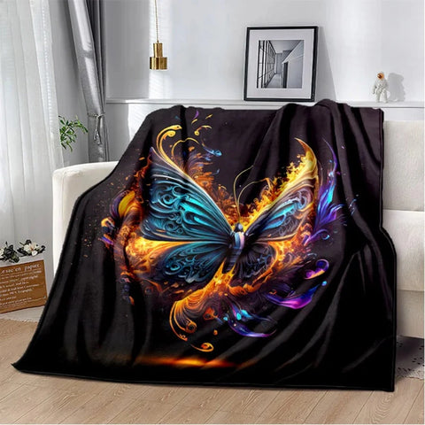 flaming butterfly blanket