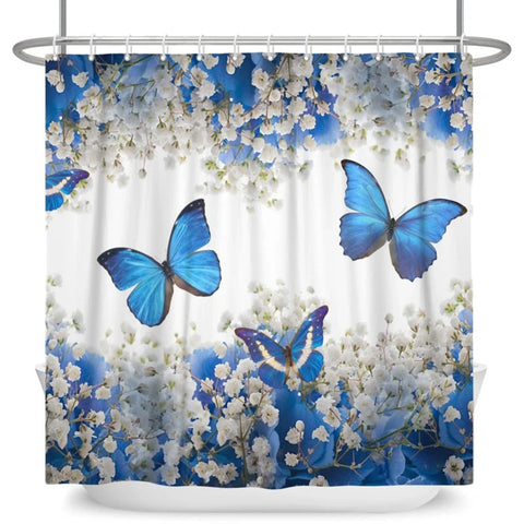 Dodgers Blue Butterfly Shower Curtain