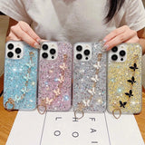 glitter butterfly phone case in silicone