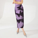 fashionable slim fit purple butterfly skirt