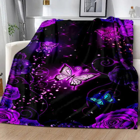 orchid butterfly blanket