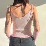 Pink Butterfly Tank Top for women