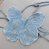 y2k Butterfly Crop Top Crochet