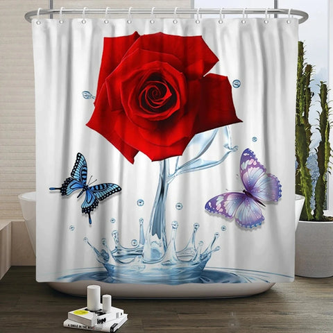 Plastic Butterfly Shower Curtain
