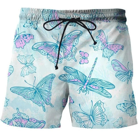 light blue butterfly shorts