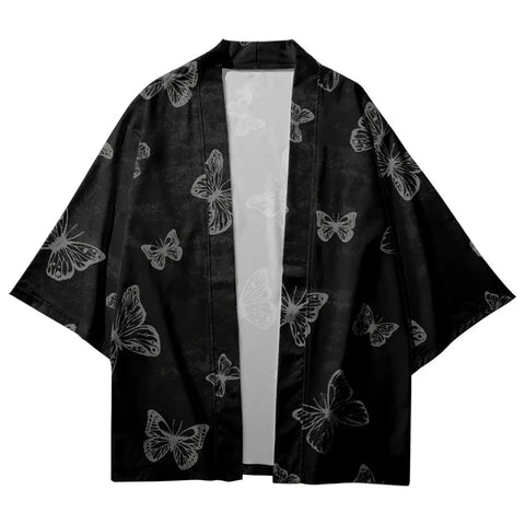 butterfly print kimono