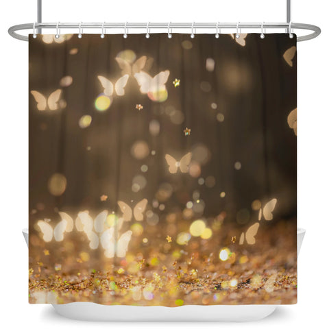 Yellow Butterfly Shower Curtain