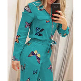 Teal Butterfly Jumpsuit for women