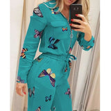 cheap Turquoise and Teal Butterfly Jumpsuit