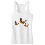 White Butterfly Tank Top for women