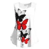 y2k White Tank Top Butterfly Lace