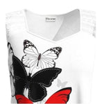 cool White Tank Top Butterfly Lace