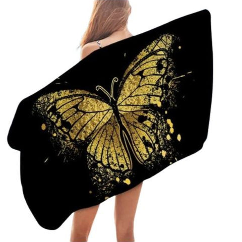 Yellow Butterfly Towel