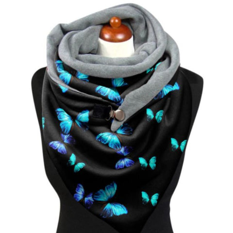 aqua blue butterfly scarf