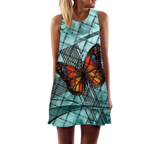 aqua butterfly dress