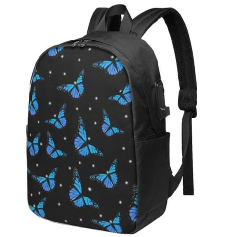 blue butterfly backpack