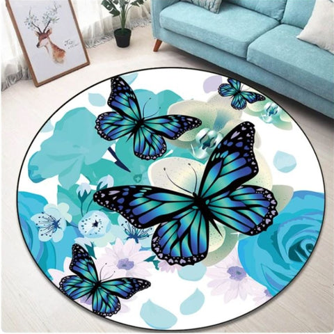 blue butterfly rug