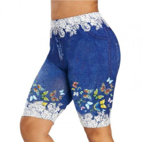 blue butterfly shorts