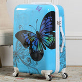 blue butterfly suitcase for men and women