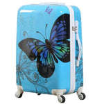blue butterfly suitcase
