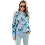 blue butterfly sweater for winter