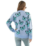 blue butterfly knitted sweater