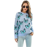 blue butterfly sweater for women