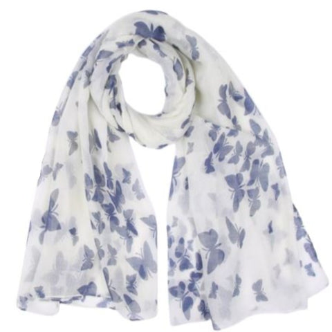 blue illusion butterfly scarf