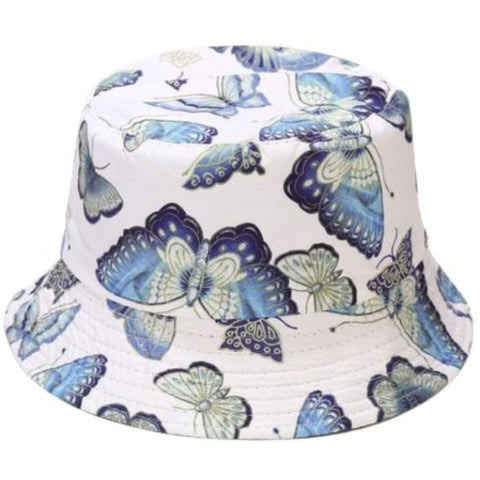 blue paperkite butterfly bucket hat